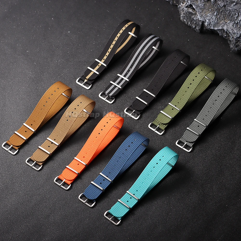 Nylon Watch Strap 18mm 19mm 20mm 22mm for Seiko for Omega Watchband Replacement  for Huawei Watch GT3/4/5 Braid Fabric Bracelet view 2