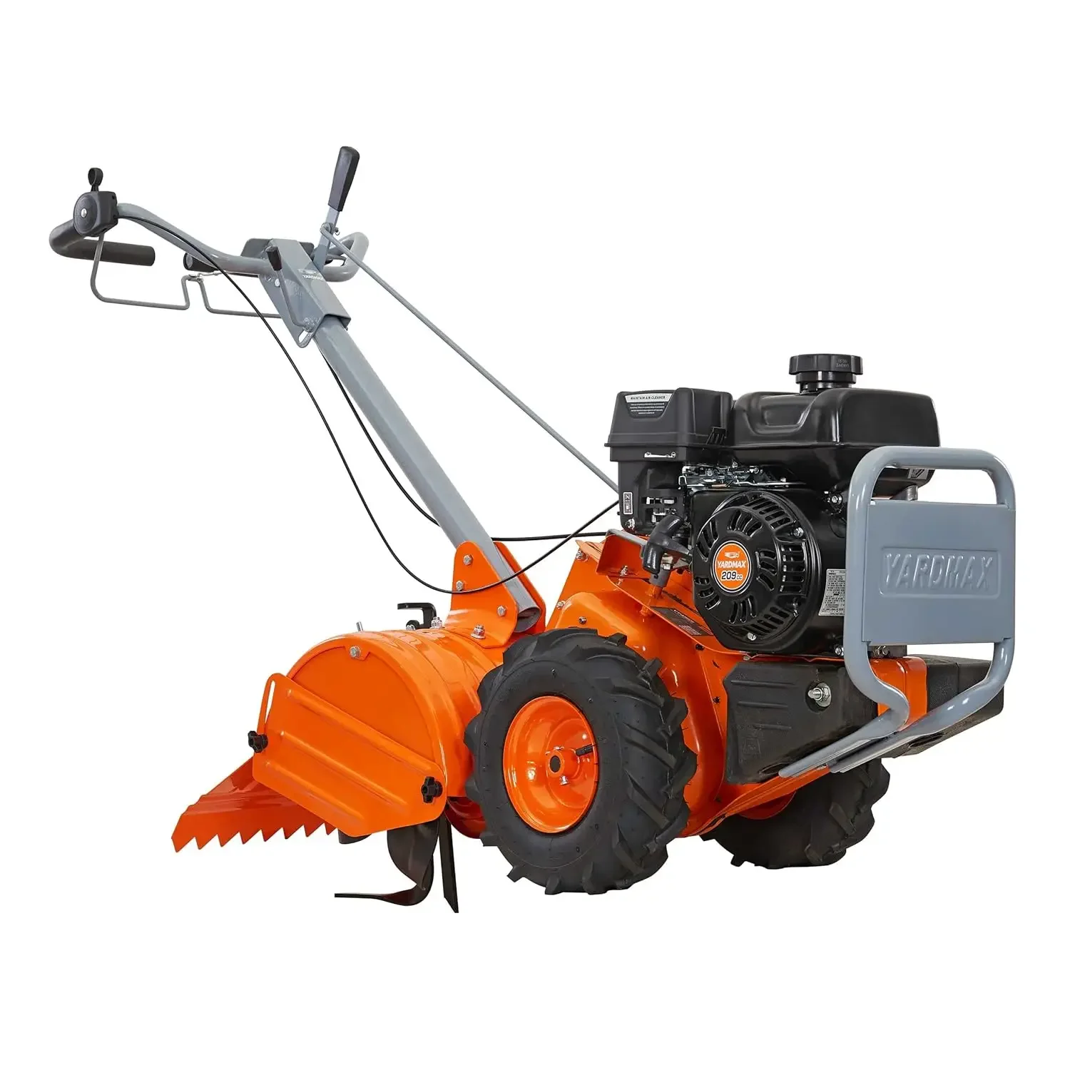 18 นิ้ว 209 Cc แก๊ส OHV เครื่องยนต์ด้านหลัง Tine Tiller Dual หมุน Tilling ด้านหน้า Counterweight บน 13 "ล้อนิวเมติก