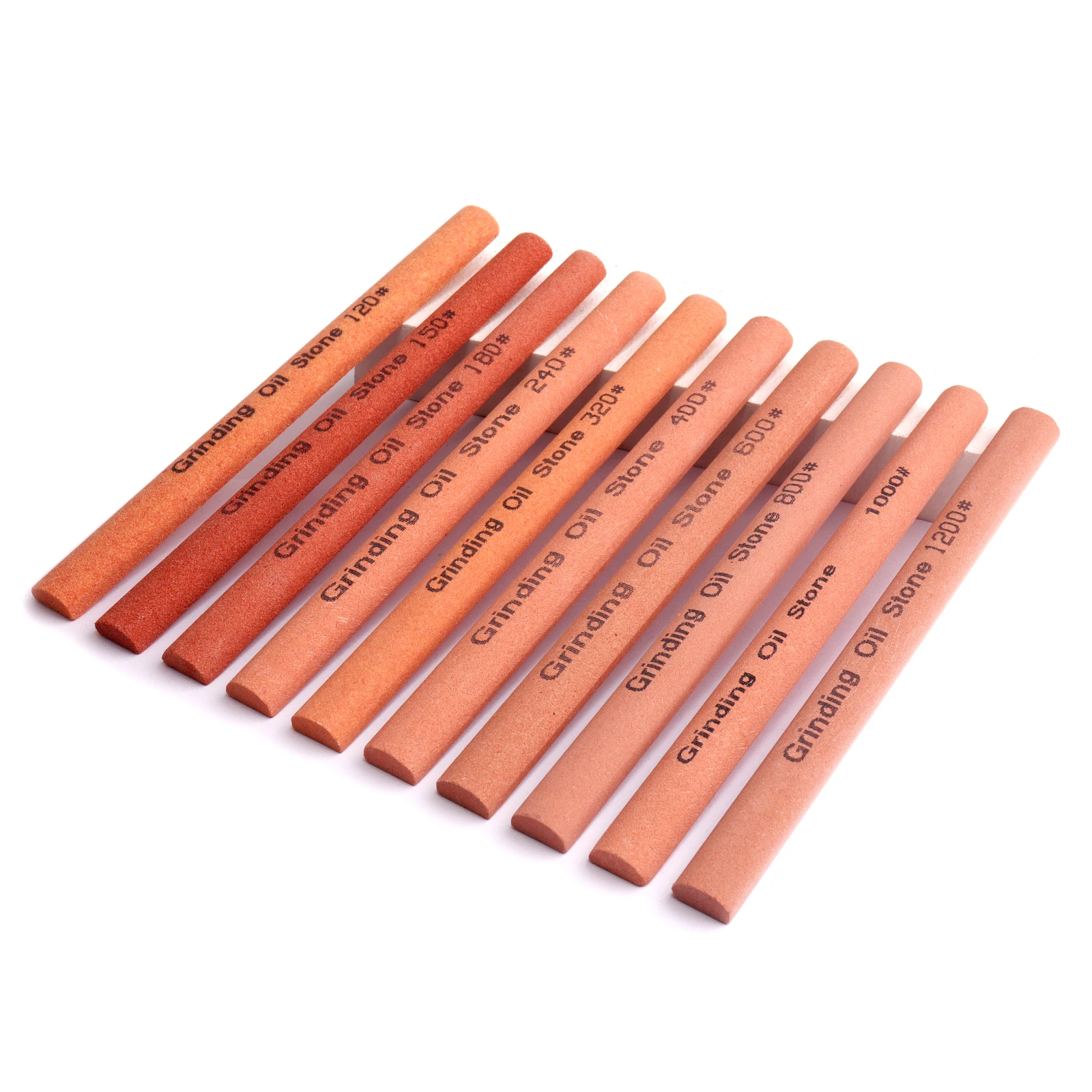 Sharpening Stone Set 10 Sizes Semi Cylindrical Whetstone White Corundum Sharpener Polishing Honing Stone 120-1200 Grit