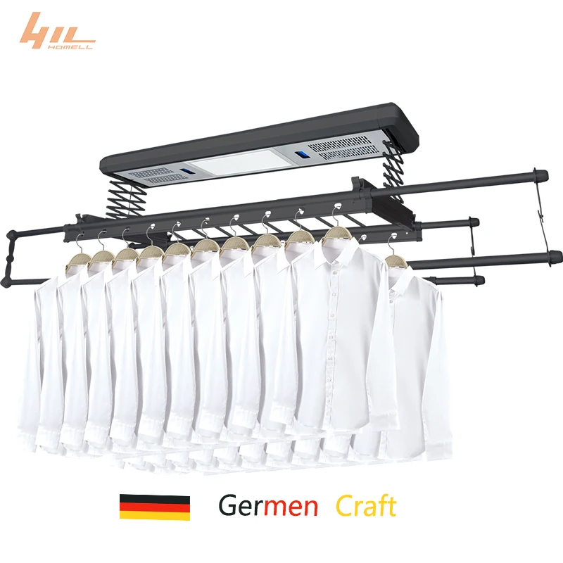 2021 Smart Retractable Balcony Automatic Laundry Dryer Rack Clothes Folding Hangers Machine Foldable Cloth Dryer