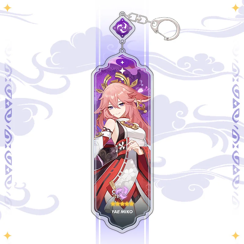 Anime Genshin Impact VARKA Schlüsselanhänger Furina Hutao Zwischenschicht-Schlüsselanhänger Zubehör Niedlicher Taschenanhänger Schlüsselring für Fans Geschenk – Detail 7