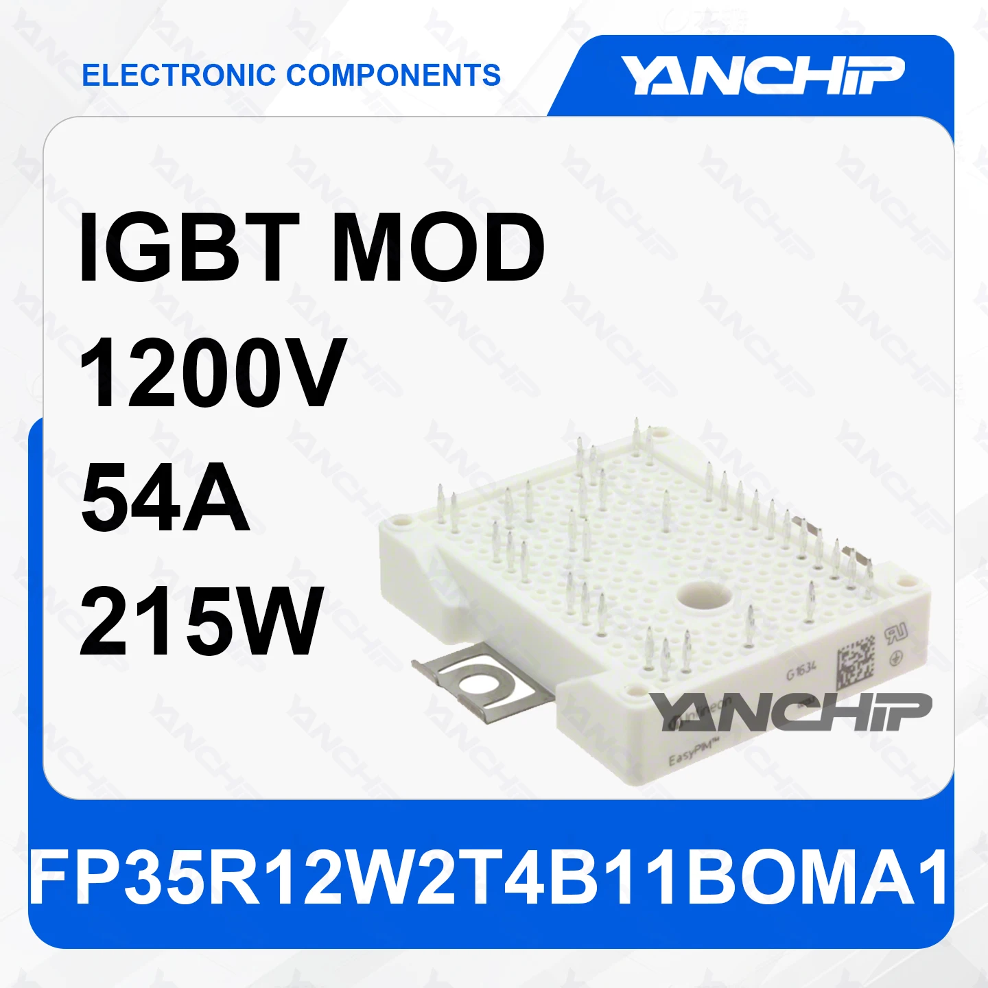 IGBT MOD FP35R12W2T4B11BOMA1 نوع الخندق توقف المجال ثلاث مراحل المرحلة العاكس 1200 فولت 54 أمبير 215 واط قاعدة جبل 2.25 فولت @ 15 فولت ، 35A