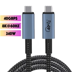 USB 4 Thunderbolt 4 Cable 40Gbps Fast 5K 60Hz Data Transfer USB-C PD 100W Type C Charger Cable for M1 Macbook/Mac Studio Display