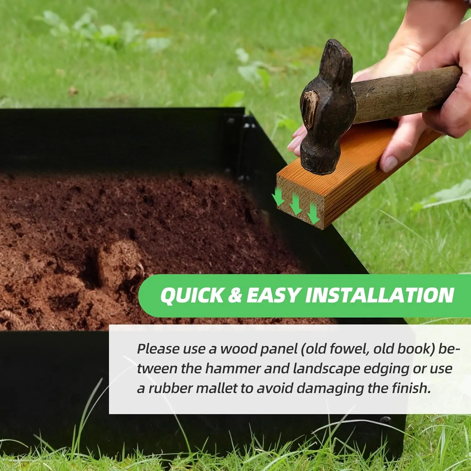 6pcs Metal Lawn Edging, 8.4"x40" Black Outdoor Yard Barrier, Landscape Edging, Black Steel Lawn Edging, Steel Landscape Border