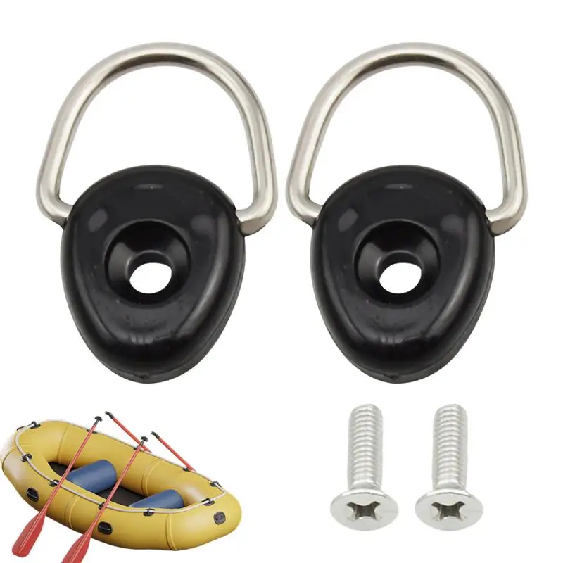 Tie Down Rings 2pcs Rust-Proof Backrest Buckles Stainless Stee D Ring Strapping Hooks Kayak Replacement Parts Multifunctional