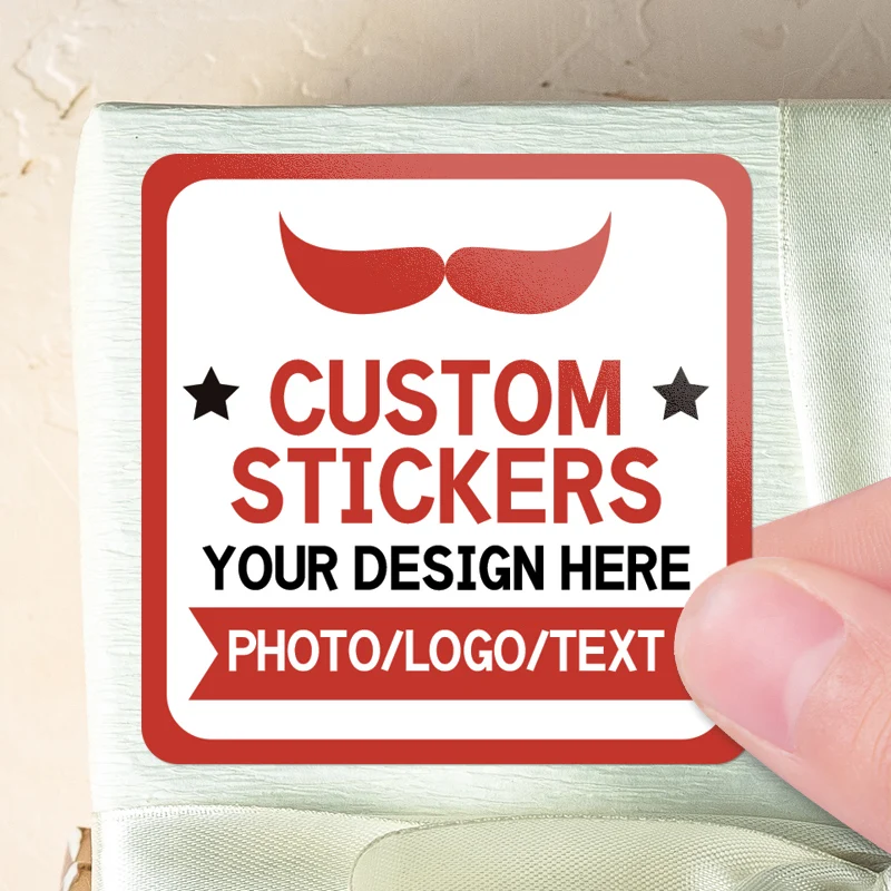 مجموعة ملصقات مخصصة بتصميم مخصص - شارات قابلة للإزالة لزجاجات المياه والمجلات وملصقات الهدايا |   مادة قابلة لإعادة الاستخدام