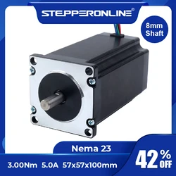 STEPPERONLINE Nema 23 Stepper Motor 3Nm 57x100mm 5A D=8mm Nema23 Stepping Motor CNC Router Engraving Milling Machine