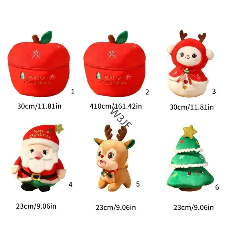 W3JF Schattige kerstboom Plush Toy Snowman Soft Pillow For Kids Festieve Decors