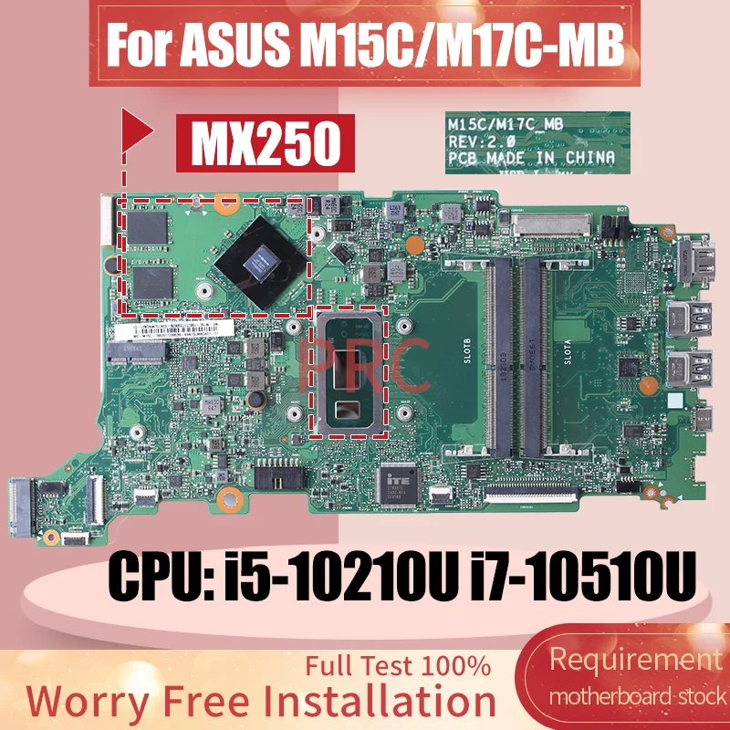 REV: 2.0 Voor ASUS M15C M17C-MB MOEDERBORD SRGKY i5-10210U SRGKW i7-10510U MX250 2G N17S-G2-A1 69N15LMBQ401 Notebook Moederbord