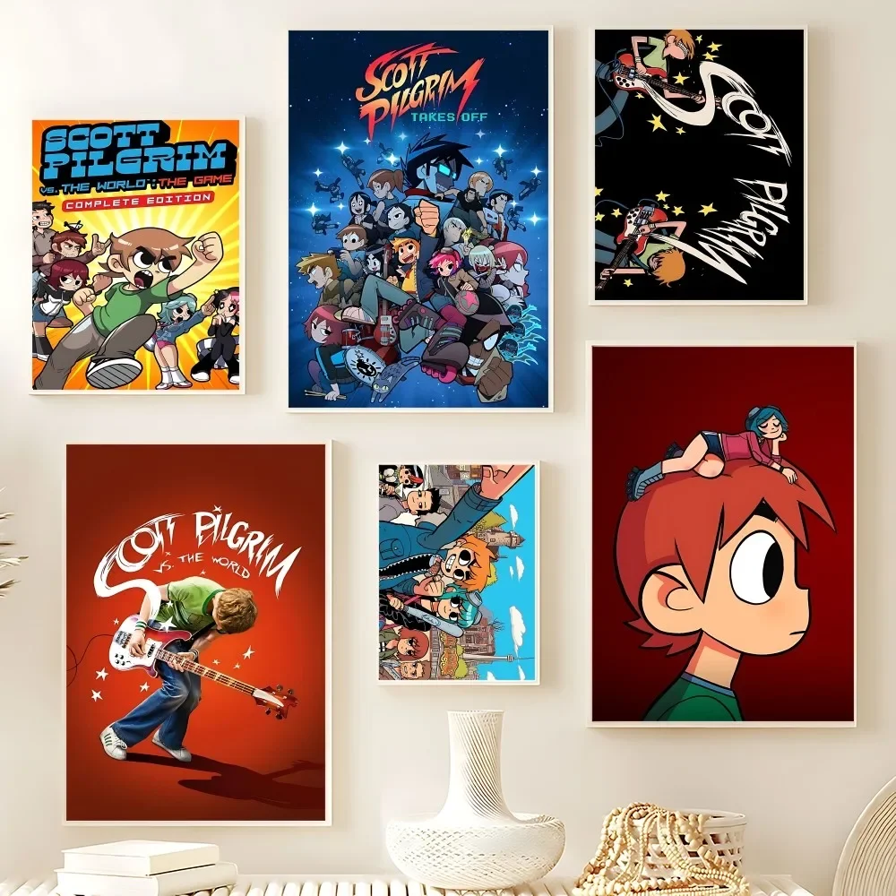 Póster de Anime Scott Peregrino, carteles adhesivos, pegatina de papel impermeable, decoración del hogar para cafetería y Bar
