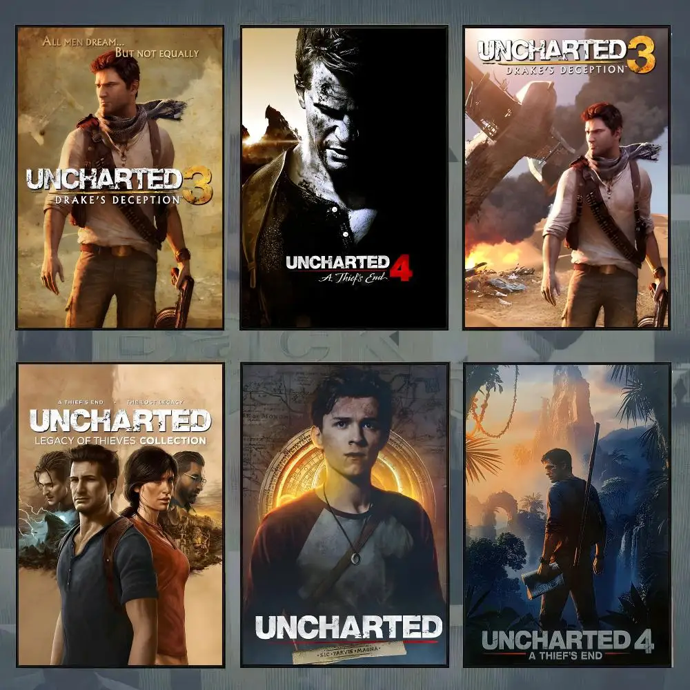Game U-Uncharted Poster Room Decor Home Wall Art Printing Waterproof Garage Bed Room Posters Gift