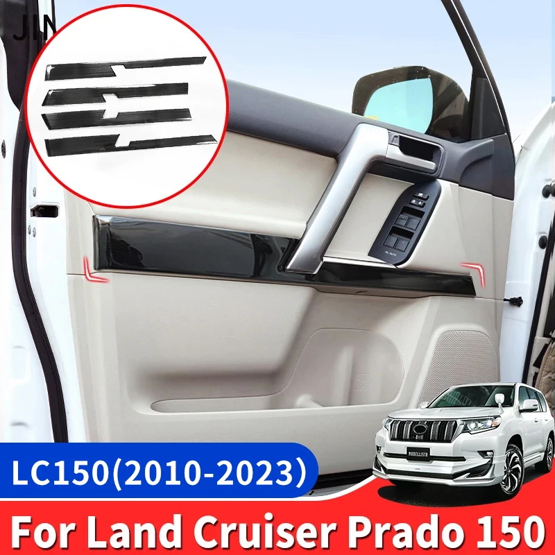 For Toyota Prado 150 Fj150 Lc150 2021-2010 2020 Interior Door Decorative Highlight Strip Accessories Stainless Steel Door Panel