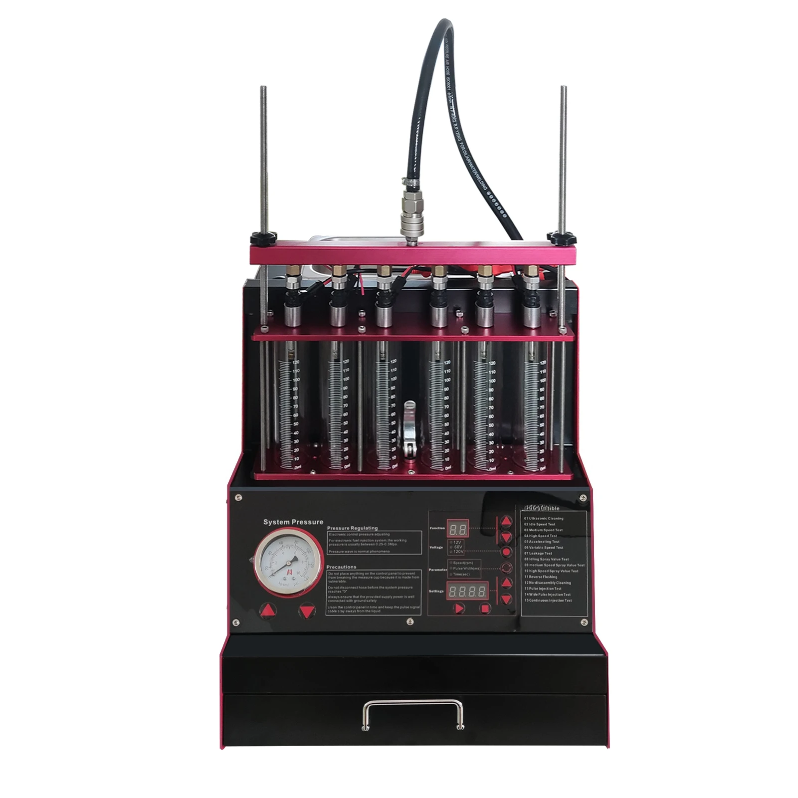 220V Car Engine Injection Test Machine Best Ultrasonic Fuel Injector Cleaner 6 Cylinder Automotive Diagnostic Tools