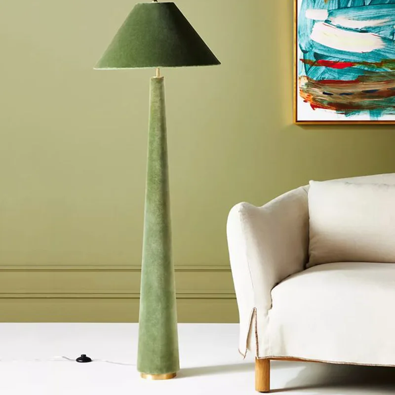 Atmosphere Cotton Velvet Fabric Floor Lamp Artistic Decorative Modern Illumination Fixtures Sofasides Living Room Study Bedroom