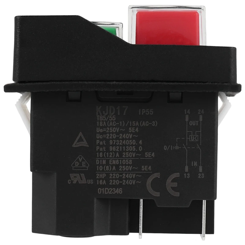 Electromagnetic Switches Pushbutton Switches for Garden Tools KJD17 220V 4 Pin -Terminals-A07G view 5