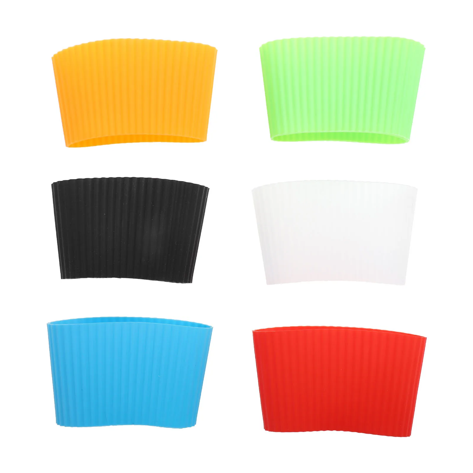 

6pcs Insulated Cup Sleeves Silicone Cover for Glass Mug Bottle Heat Protection Anti-scald Practical Kitchen Bar