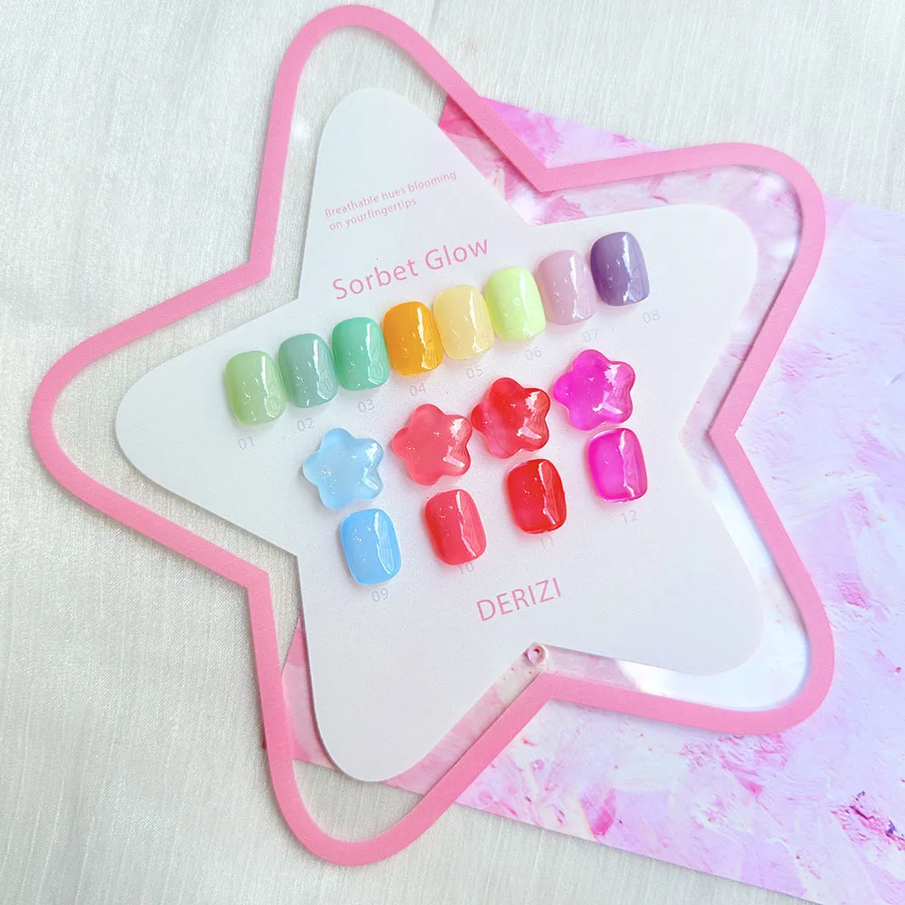 High Quality Nail Gel Polish Kit With Card HEMA FREE Transparent Pink Color Collection Self Leveling  Nail Manicure Set 12PCS