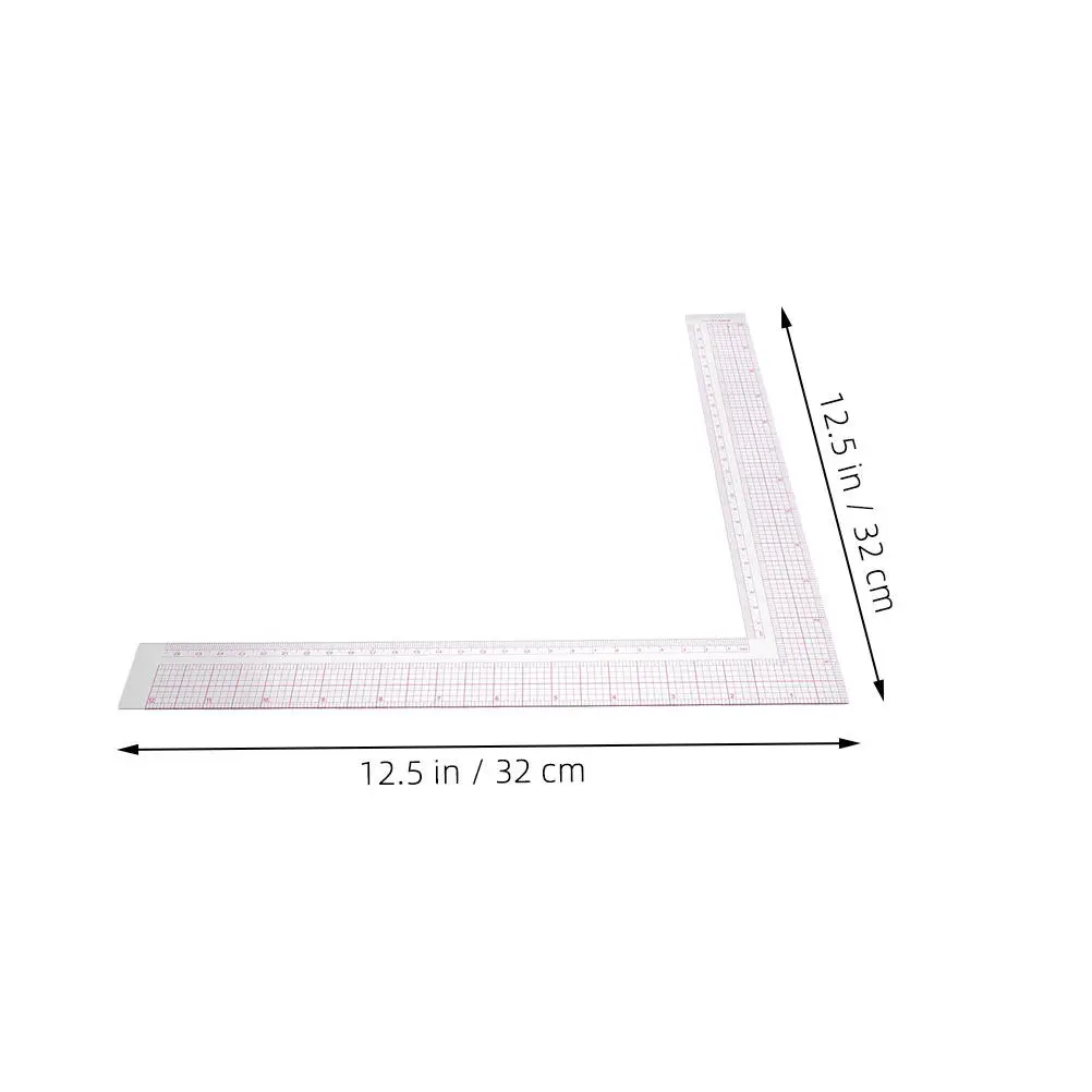 2Pcs L Shape Plastic Sewing Ruler for Garment Making Pattern Drafting and Fabric Alignment Versatile Tailoring Tool Right Angle