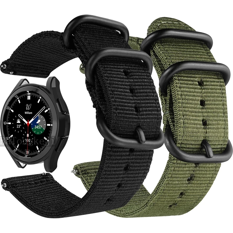 Nylon Bands for Samsung Galaxy Watch 4 44mm 40mm Band 20mm 22mm Soft Bracelet Strap Galaxy Watch4 Classic 46mm 42mm Wristband