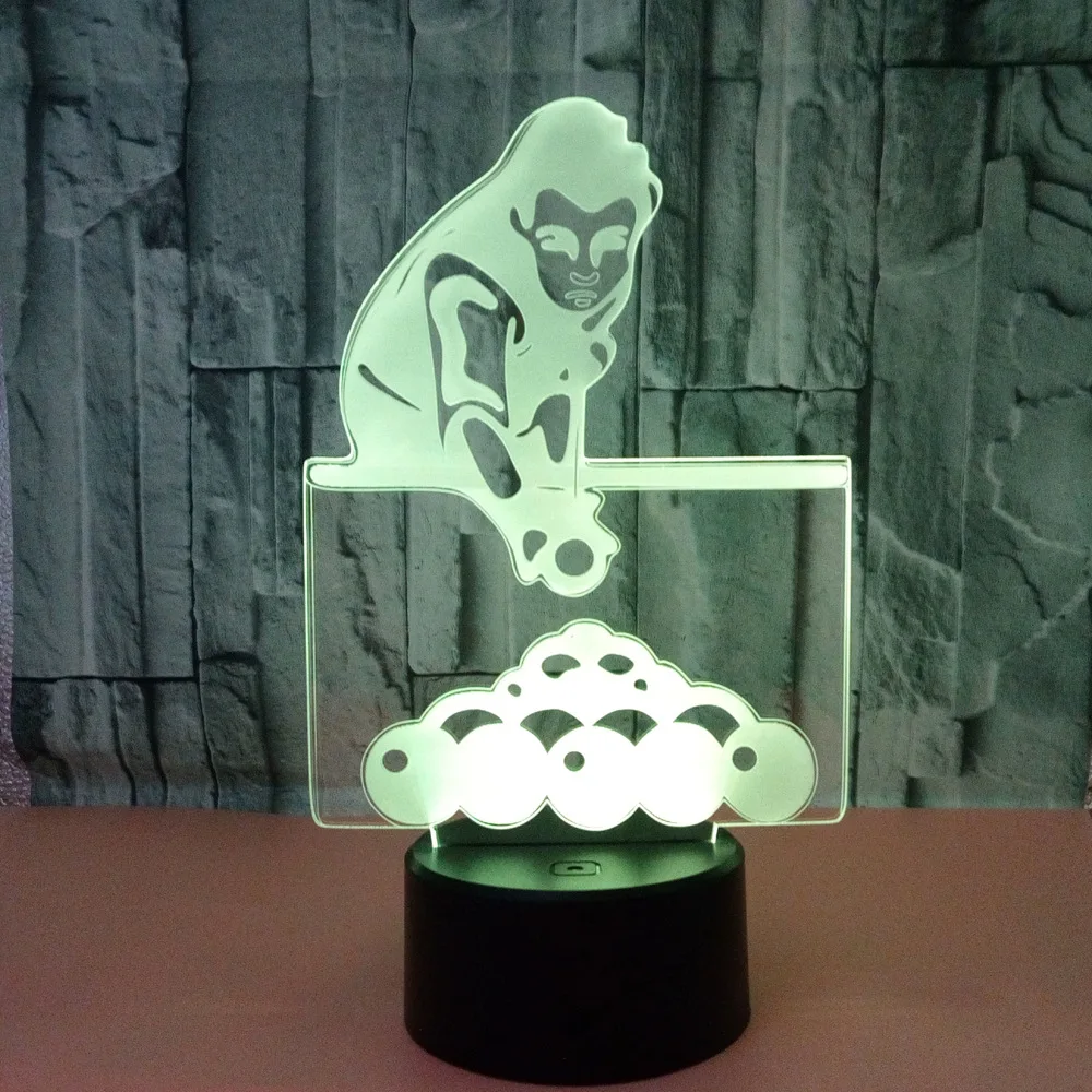 Playing Billiards Colorful 3d Night Light Desk Lamp Touch Remote Control 3d Home Lighting Creative Gift Billiard 3d Table Lamp