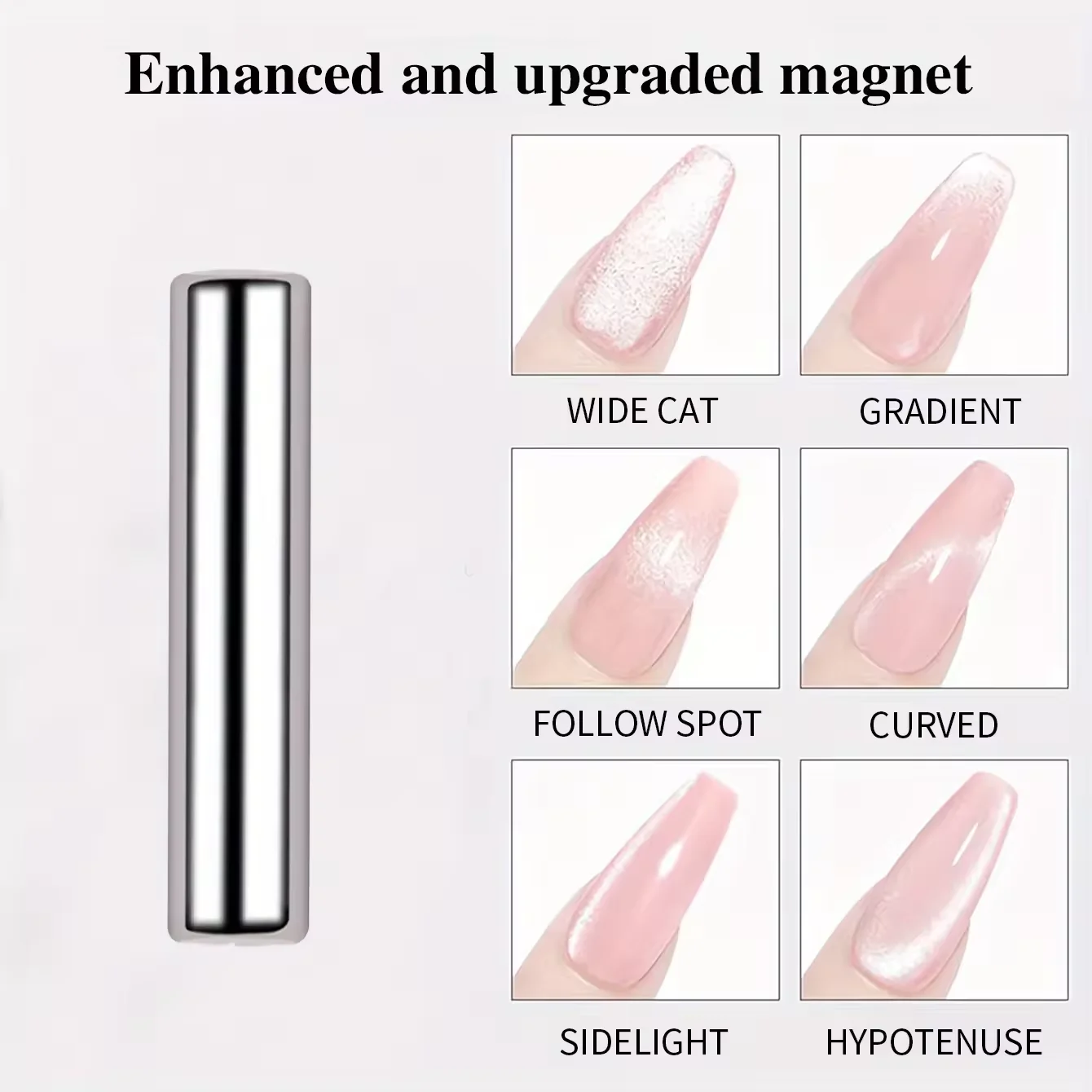 Upgrade Strong Cat Eye Magnet for Nail Art Dual-Head Cylindrical Gel Polish Magnetic Pen Manicure DIY Tool 3D Cat Eye Effects