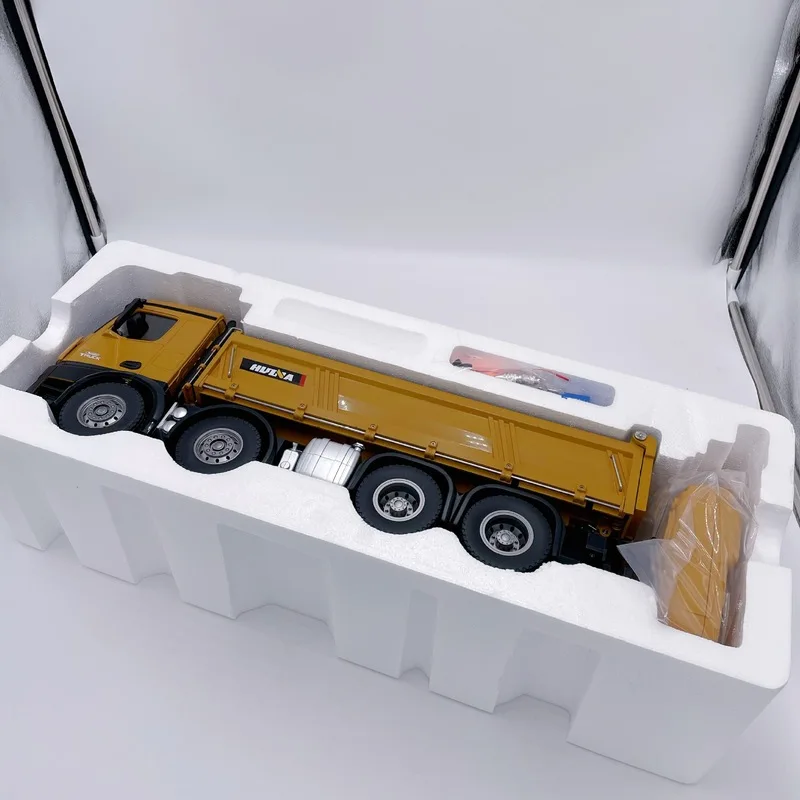 Huina 1:14 grande 12 canais 4wd brinquedo de construção de controle remoto escavadeira caminhão basculante meninos adultos presentes de natal