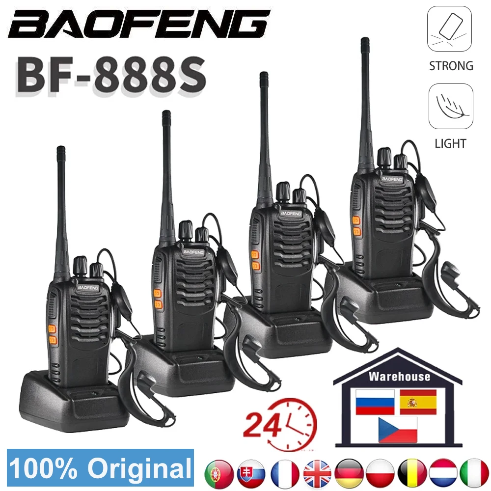 2/4PCS Baofeng BF-888S UHF 400-470 MHz Handheld Walkie Talkie Long Range Two Way Ham Radio 5W Handheld Interphone bf888S