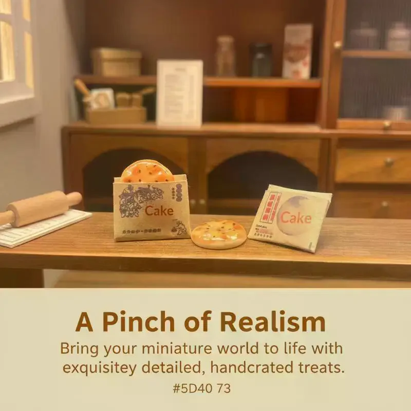 2Pcs Miniature Sesame Pancake Model Paper Bag Realistic Dollhouse Kitchen Food Scene Decor Accessory
