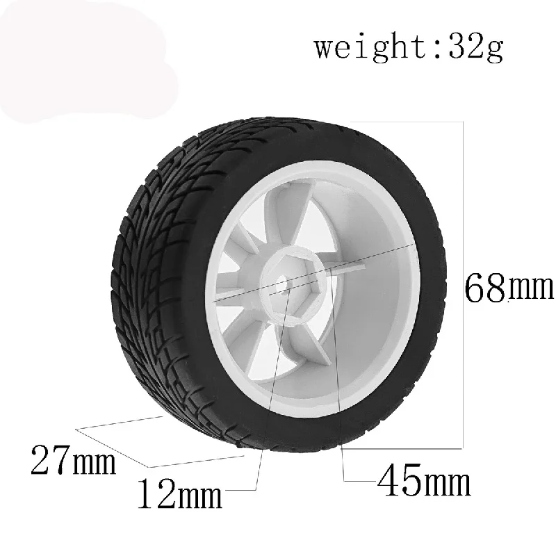 RS 1/10 RC Rally Racing On Road Car Rubber Wheel Tire Tyre 12mm Hex for HPI KYOSHO Tamiya XV02/01 TA06 TT01/02 PTG2 HSP94122