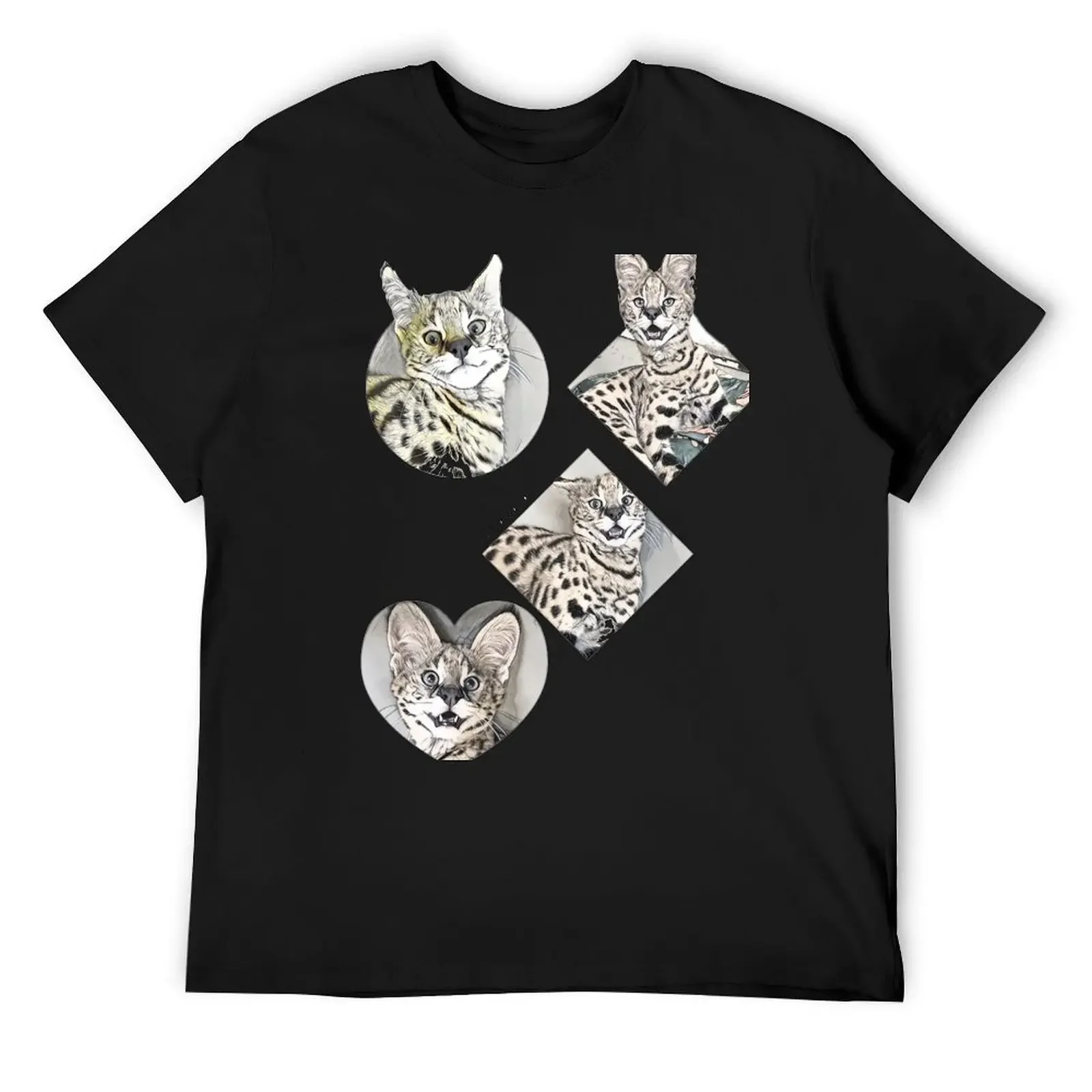 Serval faces camiseta en blanco que cubre la camisa de entrenamiento de los hombres