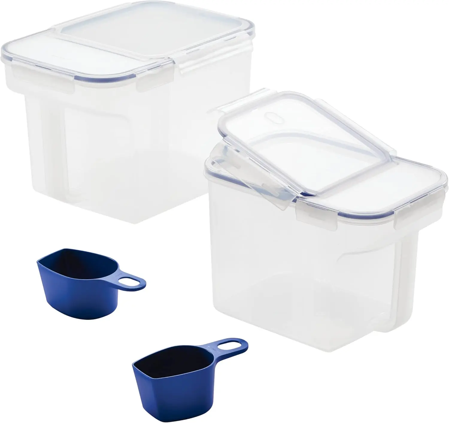 

Easy Essentials Container and Scoop Food Storage Bin Set, BPA-Free/Dishwasher Safe, 4 Piece, Clear