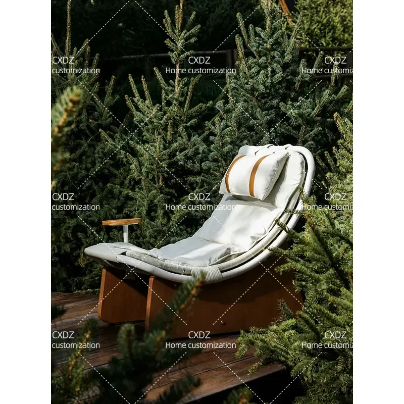 Outdoor Balcony Chaise Lounge Garden Leisure Chair for Terrace Hotel Commercial Use Durable Backrest Seating Furniture