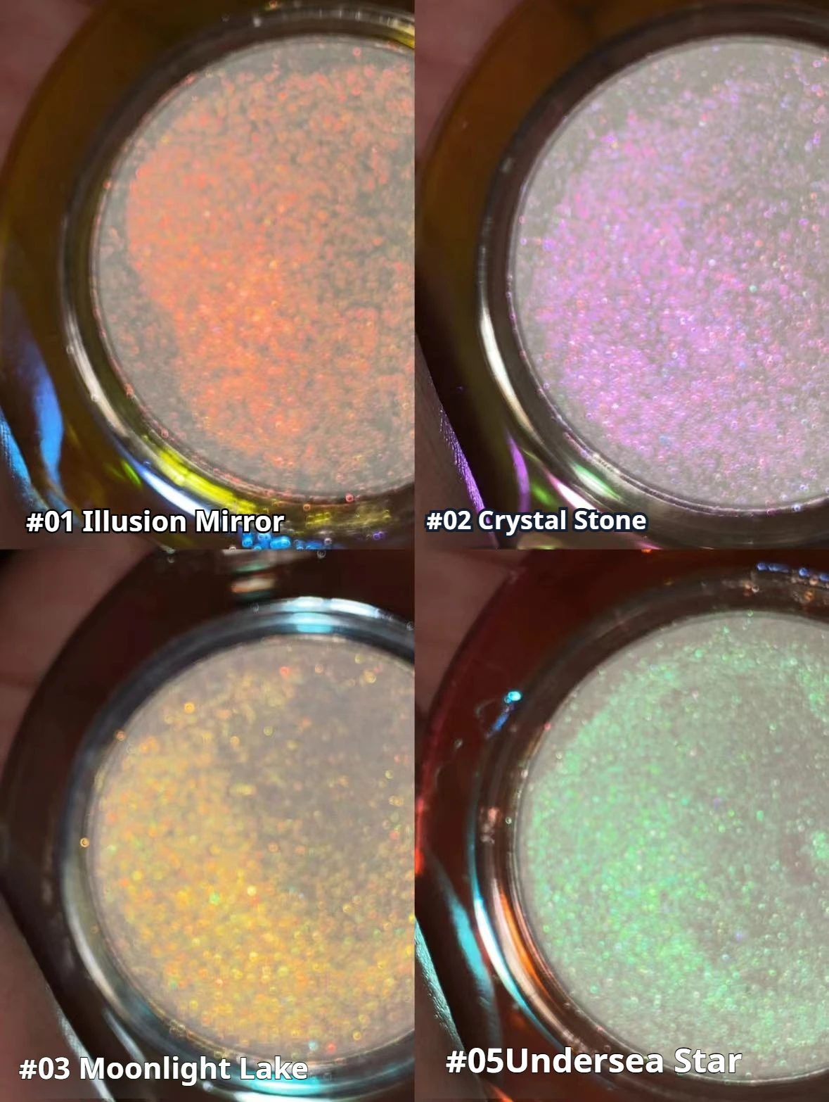 RMT Highlighter Eyeshadow Chameleon Glitter Pigment Diamond Chrome Metallic Brightening Face Body Cosmetic Makeup for Women - Image 3