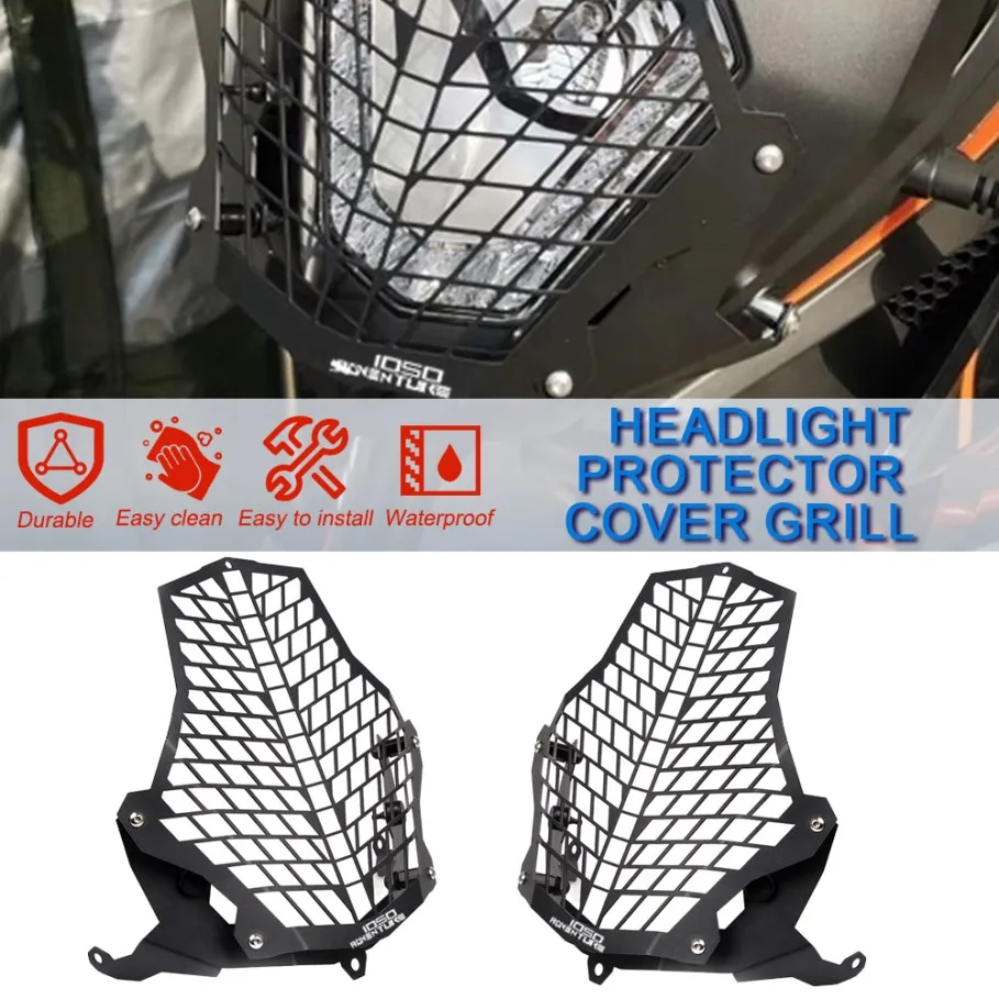 

2023 Motorcycle CNC Headlight Headlamp Grille Shield Guard Cover For KTM 1290 Super Adventure 1050 1090 1190 Adventure Protector
