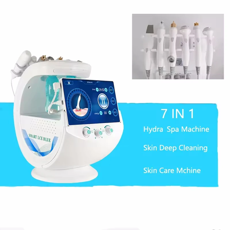 

7 in 1 Smart Ice Blue Plus Hydra Oxygen Skin Analysis Facia Cleaning Profession Water Diamond Dermabrasion Facial Care Machine