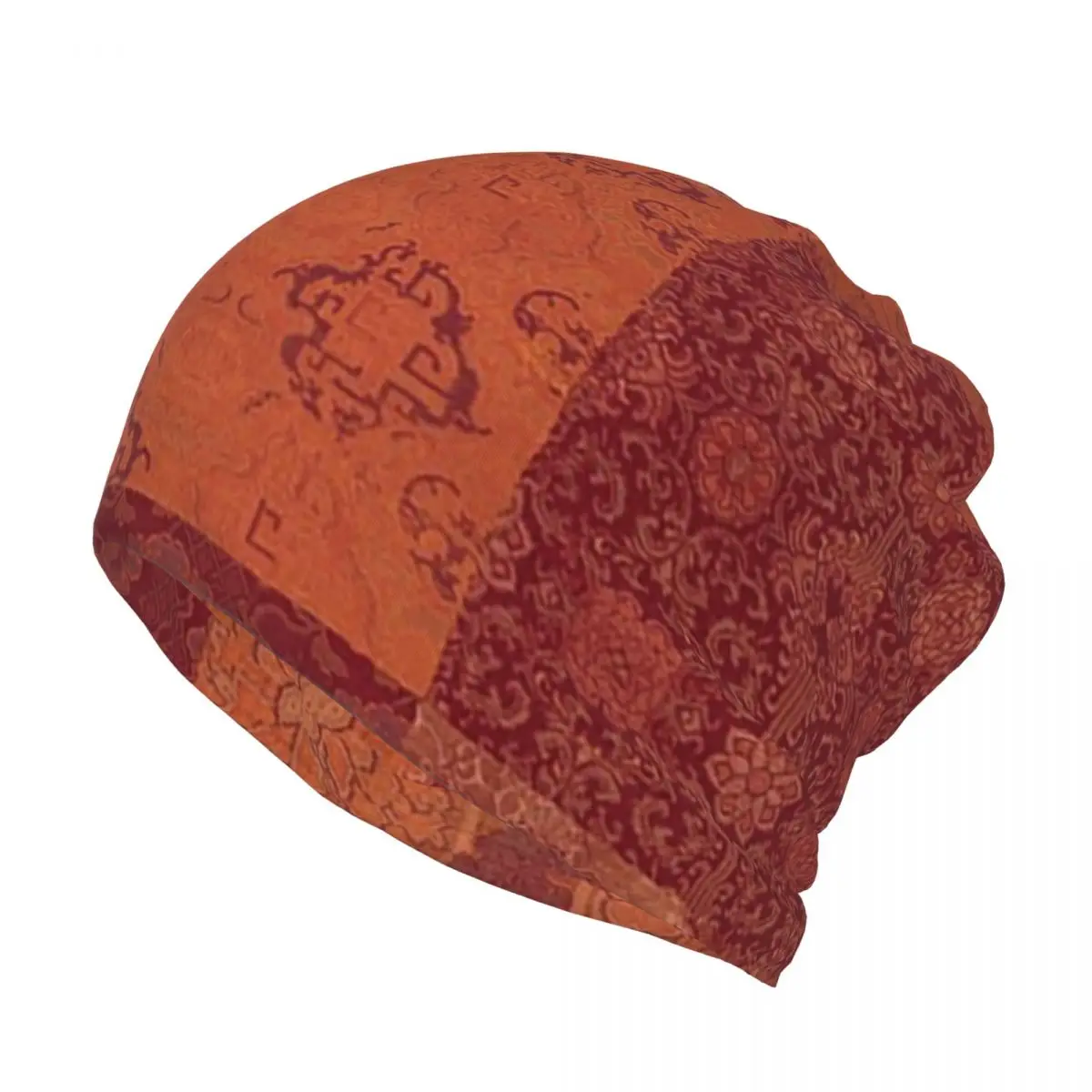 Vintage Bohemian Quilt In Burnt Orange Bandana Neck Cover Magic Scarf Multi-use Balaclava Beanies Hat Unisex Adult Windproof