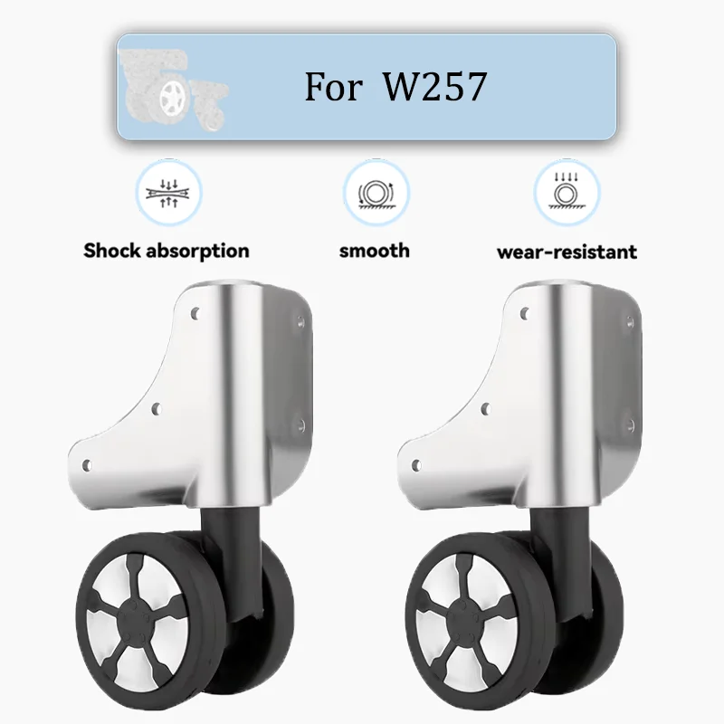 

For W257 Ultra-Durable Luggage Wheels 360-Degree Swivel Silent Noise Reduction Easy Installation