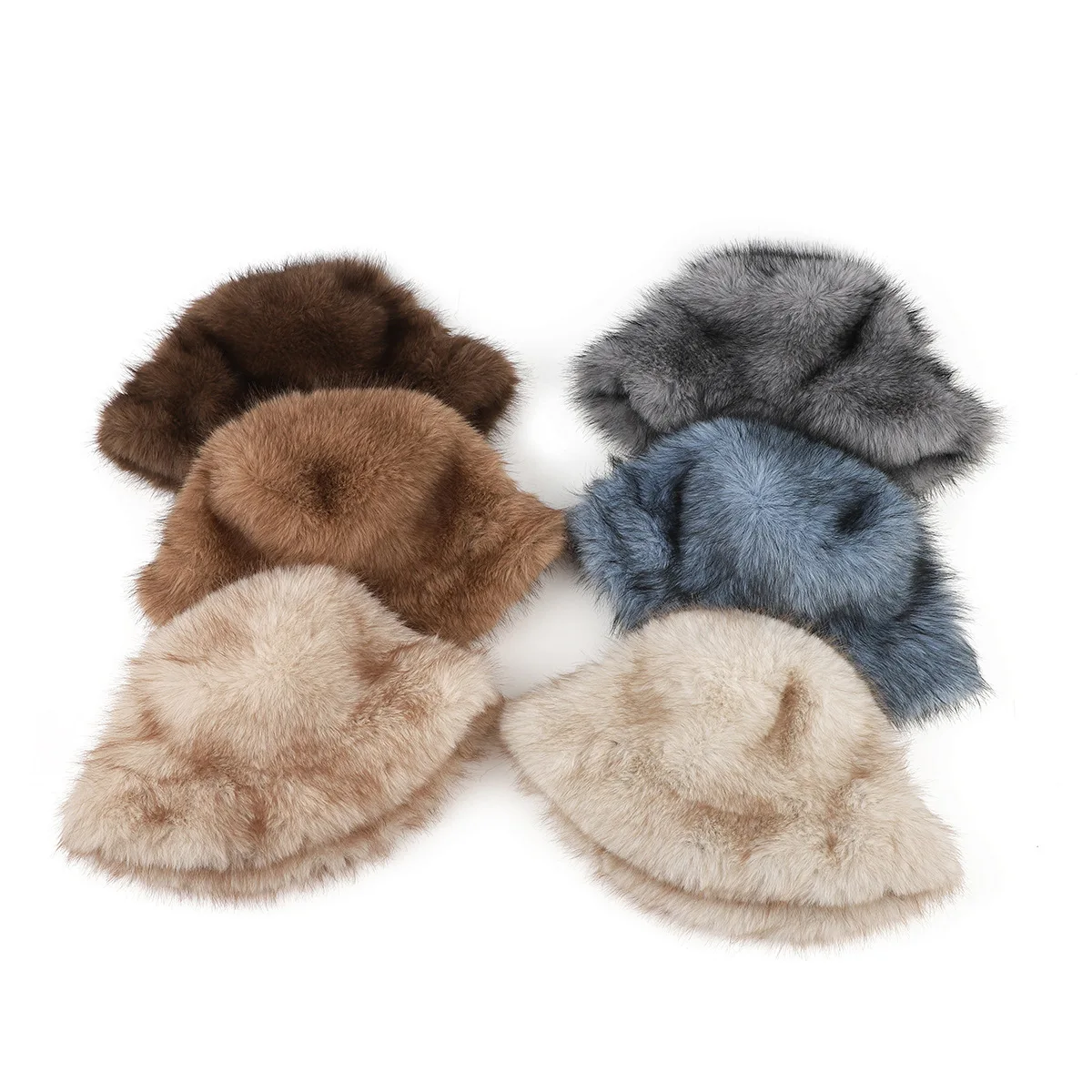 Luxuriöser Fischerhut aus Kunstfell, weiche und warme Winter-Eimerhüte für Damen, elegante, kältebeständige Kopfbedeckung für tägliche Outfits. Neu