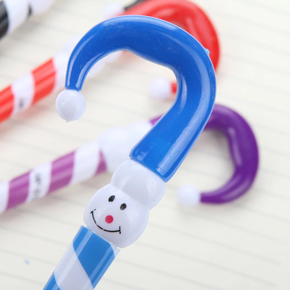 

20Pcs Christmas Snowman Umbrella Shaped Pens 0.5mm Blue Oily Ballpoint Writing Pens Cute Cartoon Design for Students Office Use