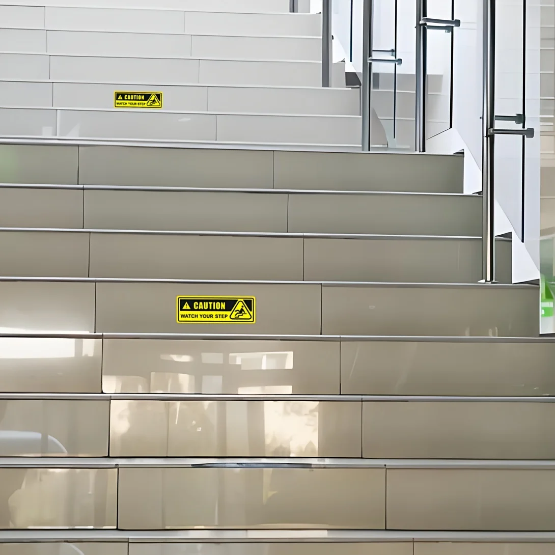 

Водонепроницаемая виниловая наклейка из ПВХ для автомобилей, желто-черная, с предупреждающим логотипом "Осторожно", для обеспечения безопасности на дорогах