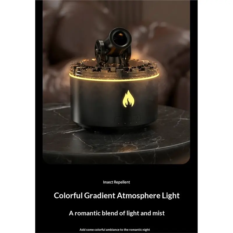 Efficient-Electric Aromatherapy Diffuser, Air Humidifier, Turret Style Home Desktop Ring With LED Night Light Aroma