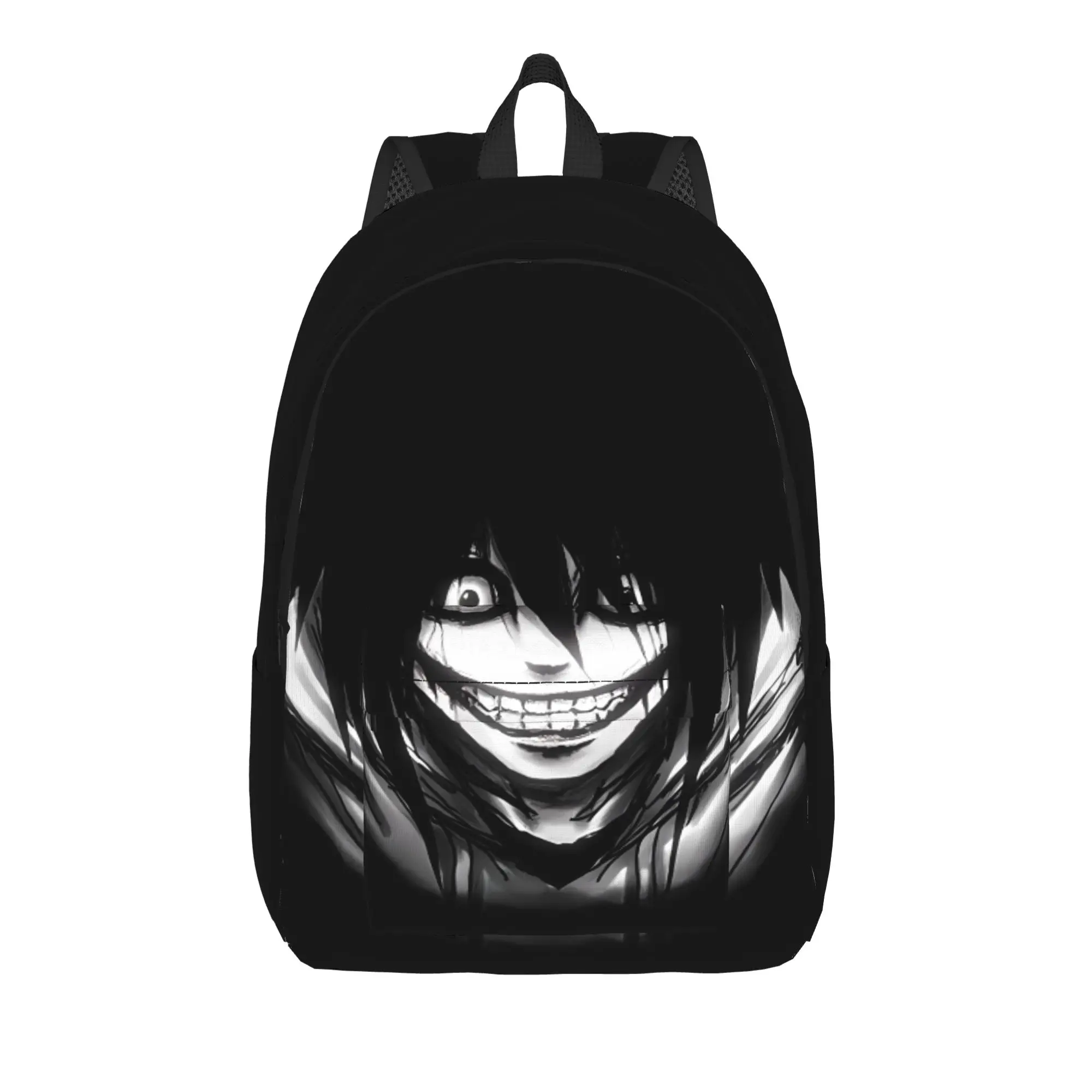 Jeff The Killer Backpack Creepypasta Teen Polyester Cycling Backpacks Print Kawaii School Bags Rucksack