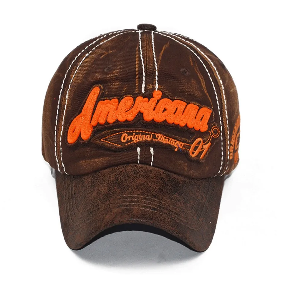 Washed Cotton Retro Baseball Cap Men Women 3D Embroidery Snapback Caps For Male Female