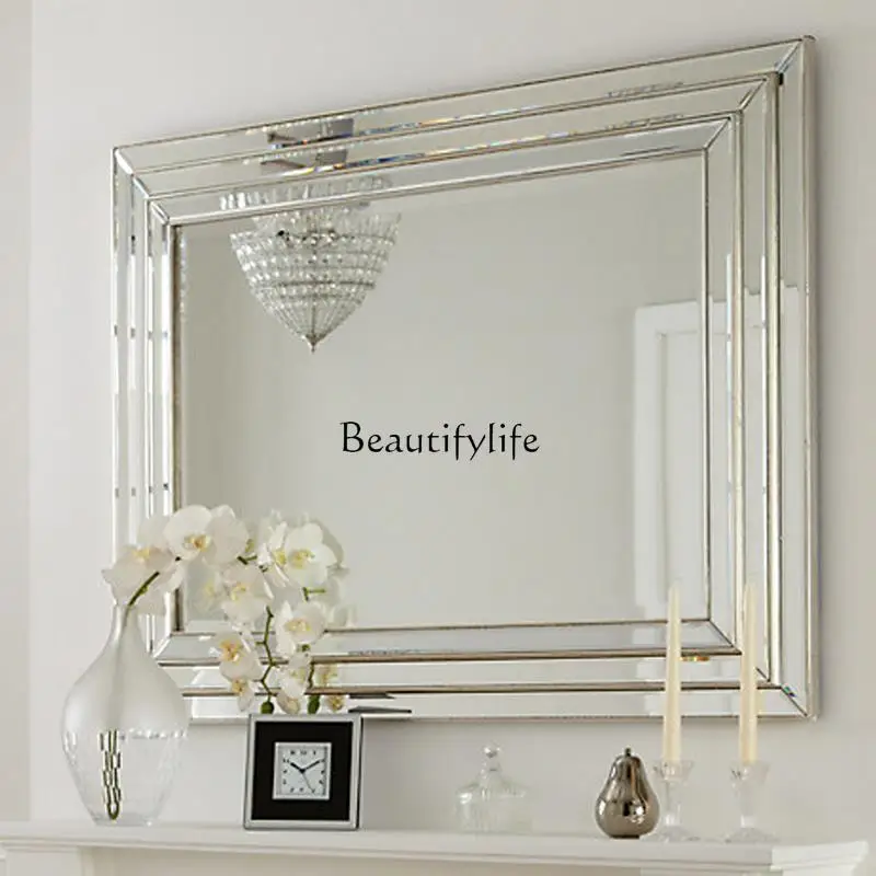 

European washing decorative hanging mirror, art restaurant wall hanging dressing mirror