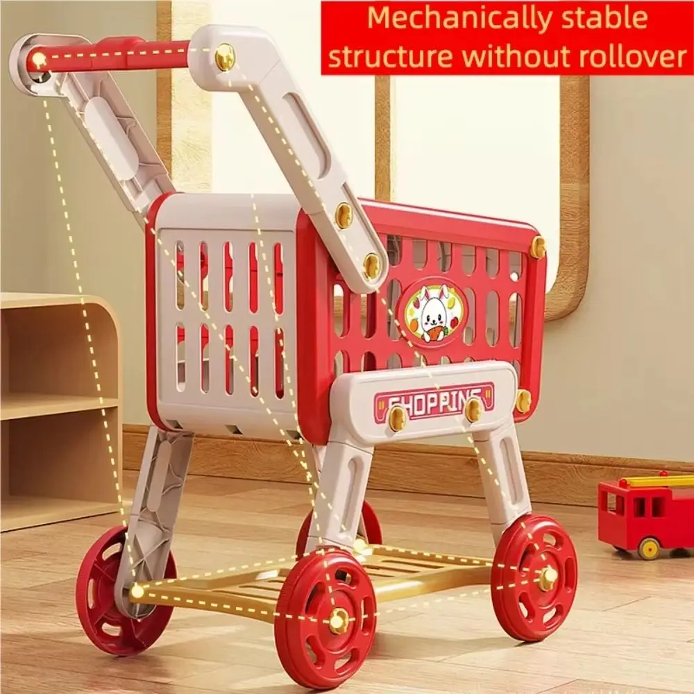 Veelkleurige winkelwagenset 20 stks / set Simulatie Supermarkt Trolley 1 Trolley Groot formaat Rollenspel Jongens Meisjes Cadeau