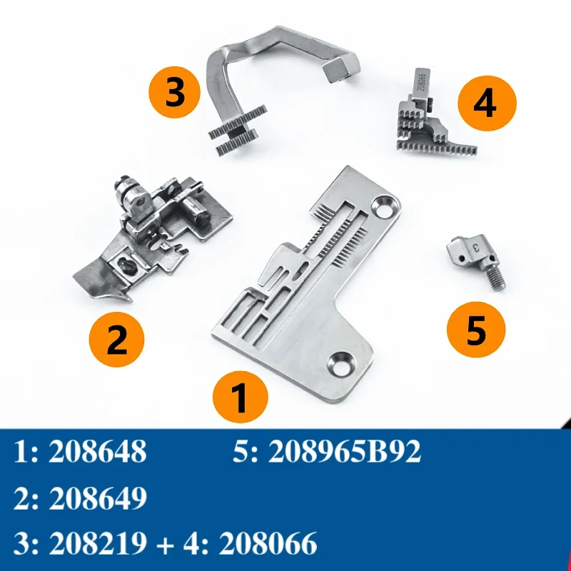 Gauge Set For 6 Thread Overlock Sewing Machine Fit Pegasus M732-354 M732-355 Needle Plate 208648 Feed Dog 208219 208066