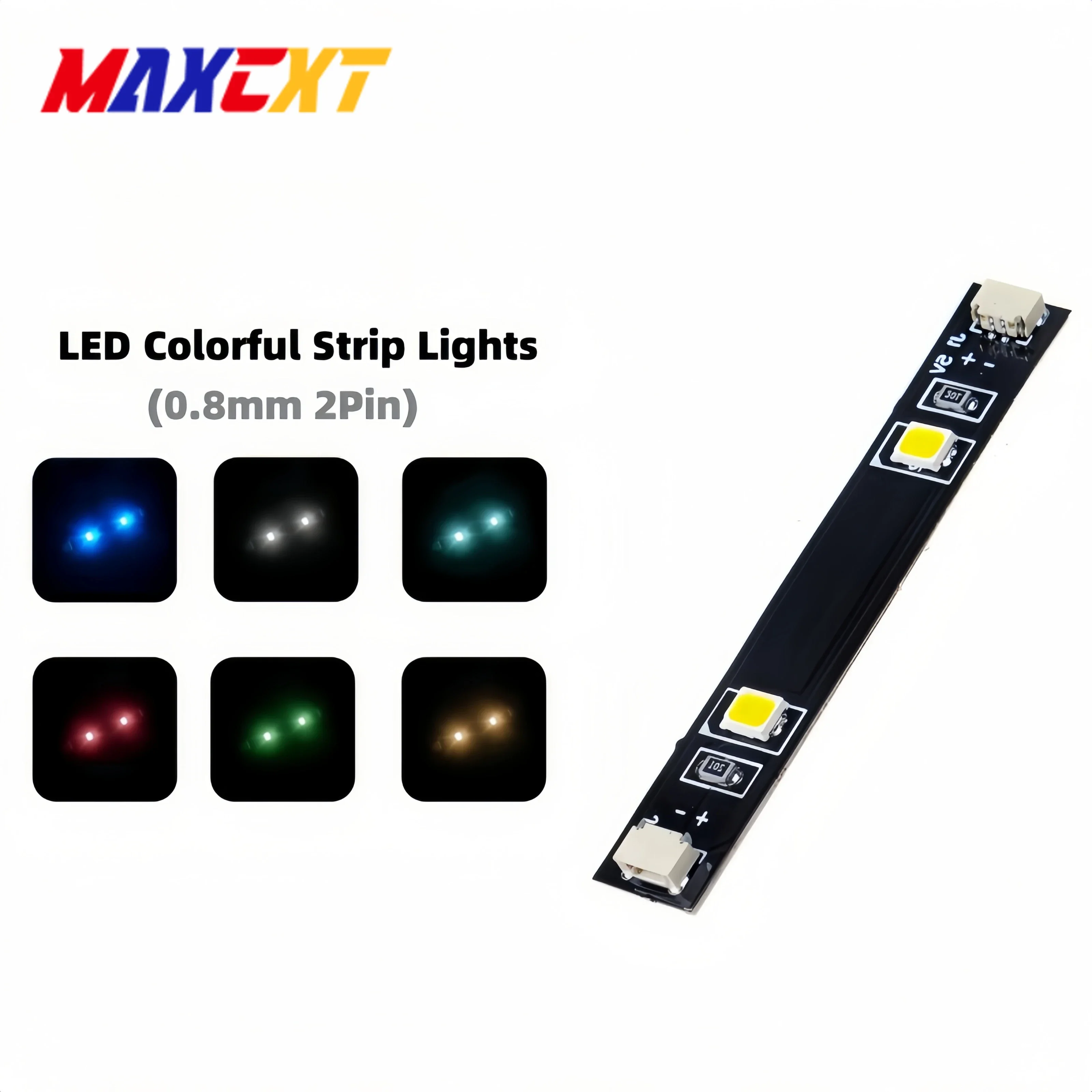 

MAXCXT LED Light Accessories for DIY Building Blocks Models Colorful Strip Lights with Adhesive Compatible with LEGO Models