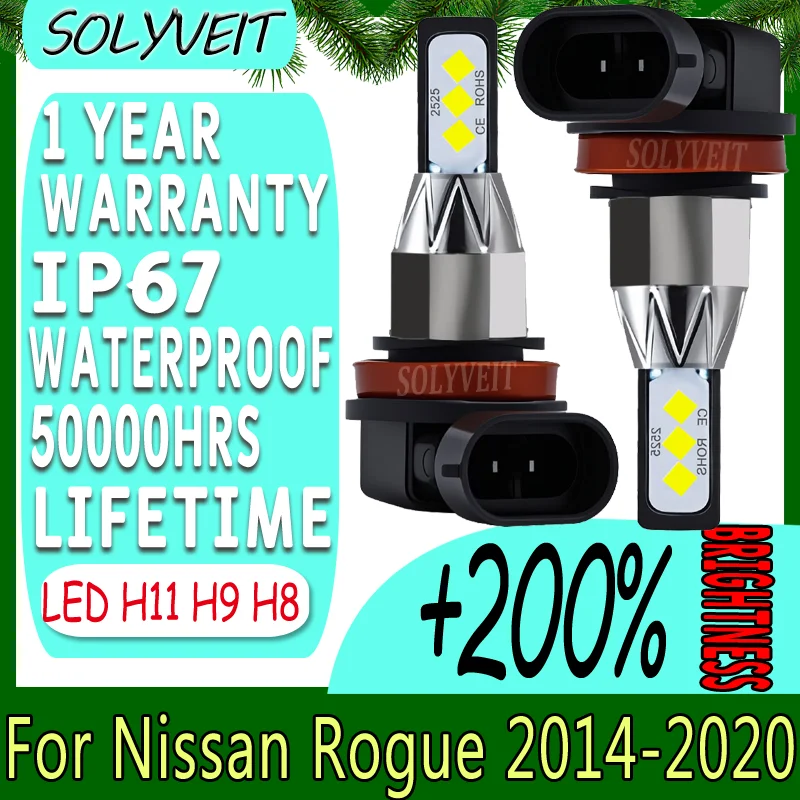 

LED 1 Year Warranty Long-Term Protection for Your Purchase Hi/Low/Fog Light For Nissan Rogue 2014 2015 2016 2017 2018 2019 2020