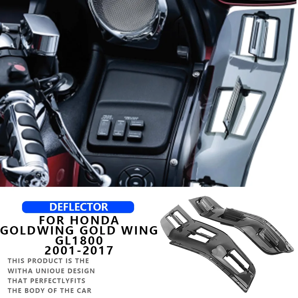 MTKRACING هدية الجنيحات لهوندا Goldwing الذهب الجناح GL1800 2001-2017 دراجة نارية الزجاج الأمامي الرياح الجانب منحرف الزجاج الأمامي