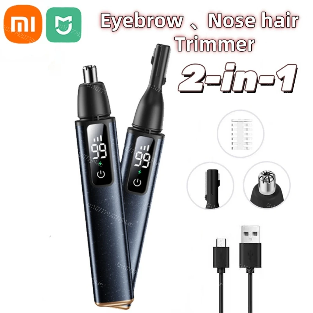 Xiaomi mijia inteligente elétrico 2 in1 nariz orelha aparador de pêlos sobrancelha aparar indolor portátil máquina de cortar cabelo aparador para homens